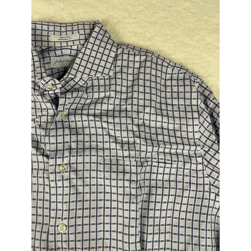 John W Nordstrom‎ Mens Dress Shirt 16 35 Traditional Fit Plaid Button Down